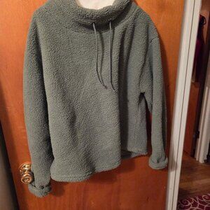 Sage Green Womens Winter Fleece Top for Outer Wear